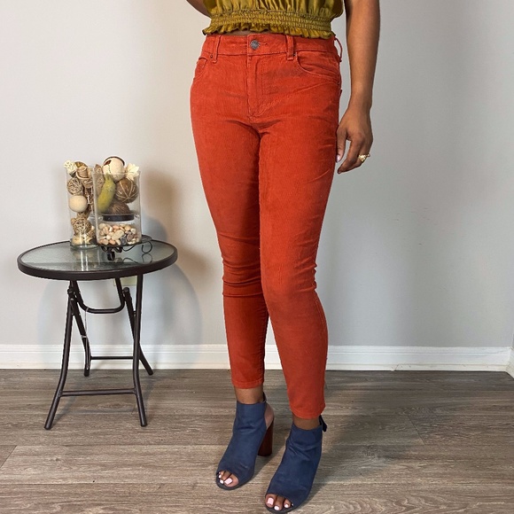 Garage rusted orange High waste Corduroy Pants - Picture 1 of 3